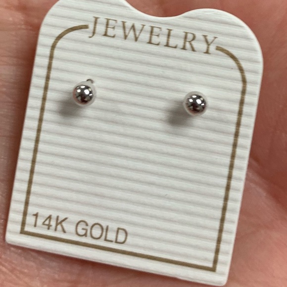 14k Rose Yellow Gold Stud Earrings 4mm - Picture 10 of 11